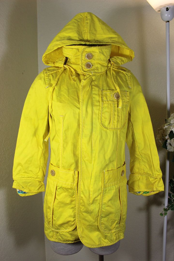 DSQUARED 2 Yellow Cotton Jacket Trench Coat Zip Up Jacket Small 40